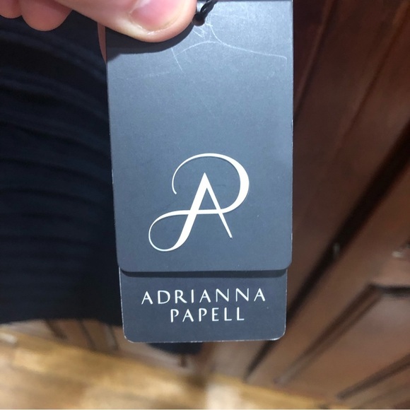 NWT Adriana Papell Navy Midnight Blue Lace V Neck Dress Sz 10 - Picture 5 of 10